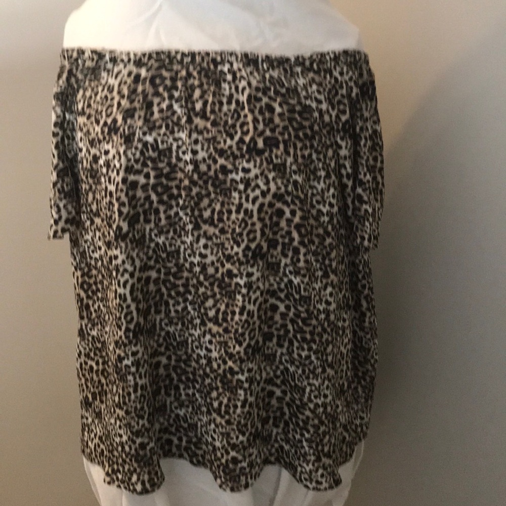 Leopard off the shoulder top